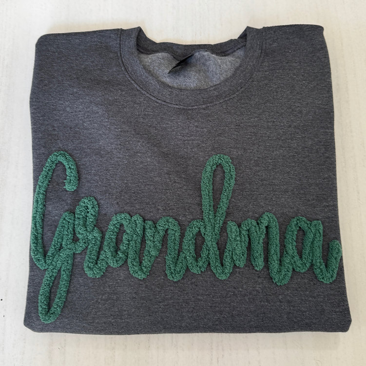 Custom Gigi Honey Name Chenille Yarn Embroidered Sweatshirt