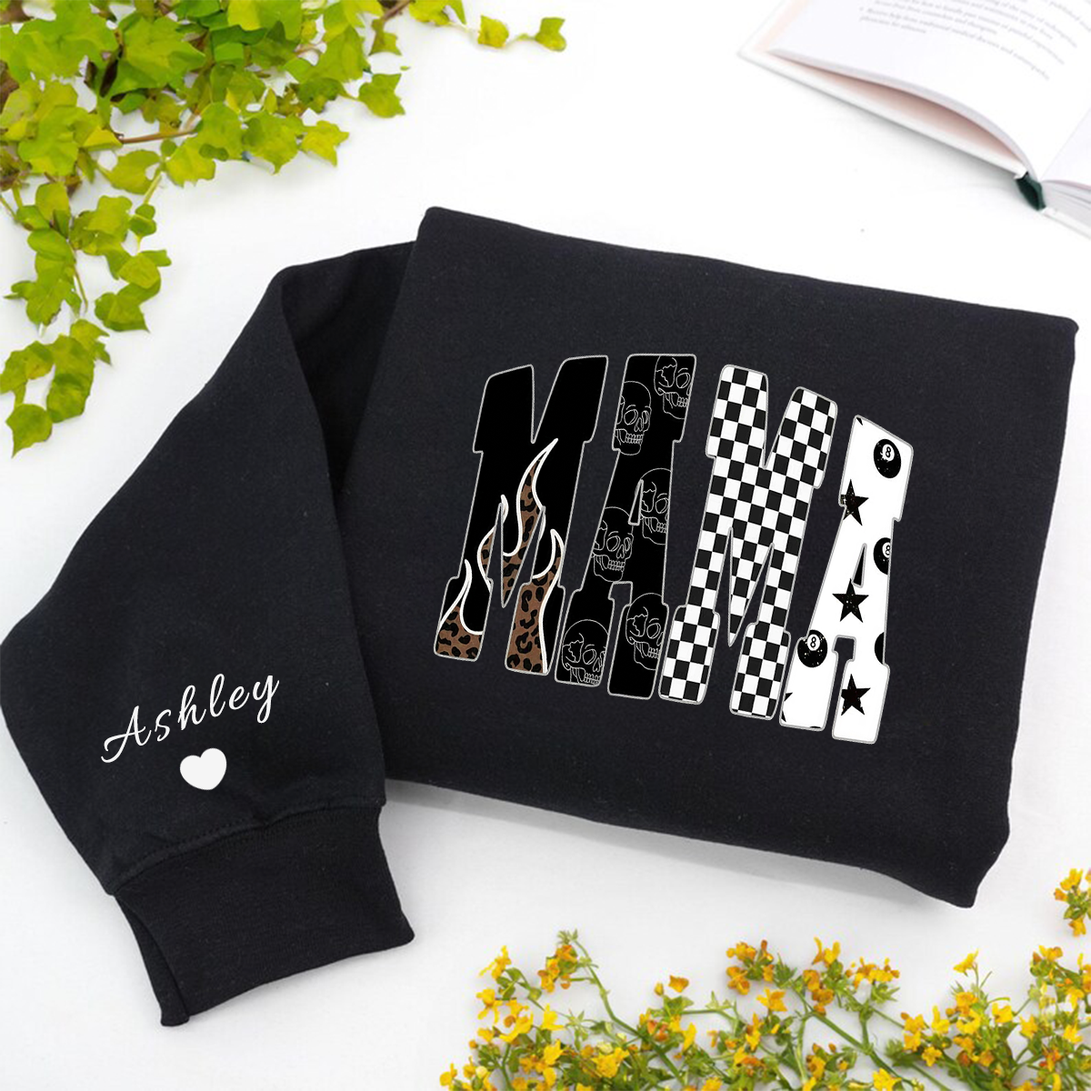 Custom Edgy Mama Crew Sweatshirt Western Clothing | Mother's Day Gifts
