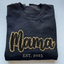 Custom Leopard Glitter MAMA Sweater Hoodie with Embroidery Gift for Mom