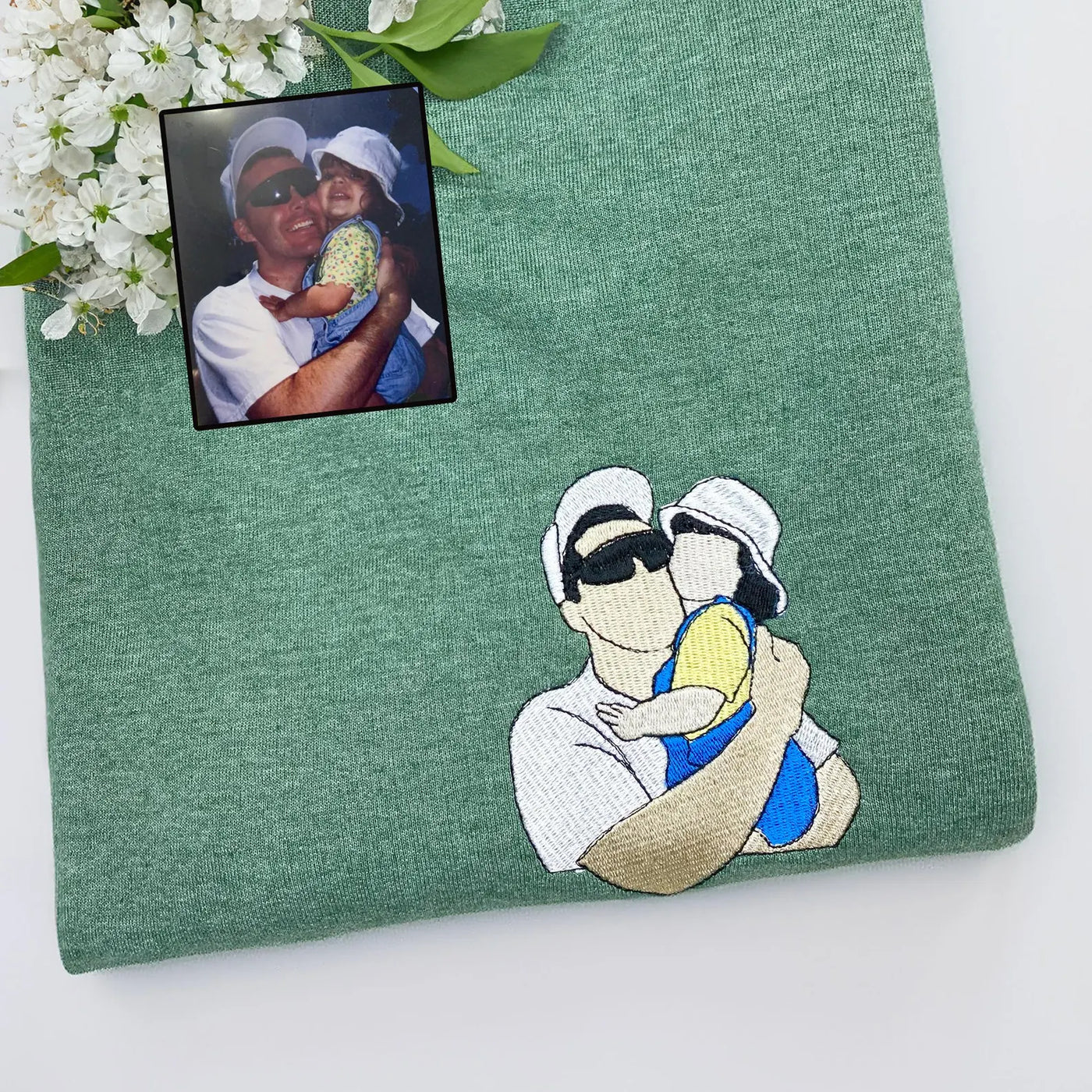 Custom Embroidered Photo Portrait Sweatshirt For papà, papá, dad