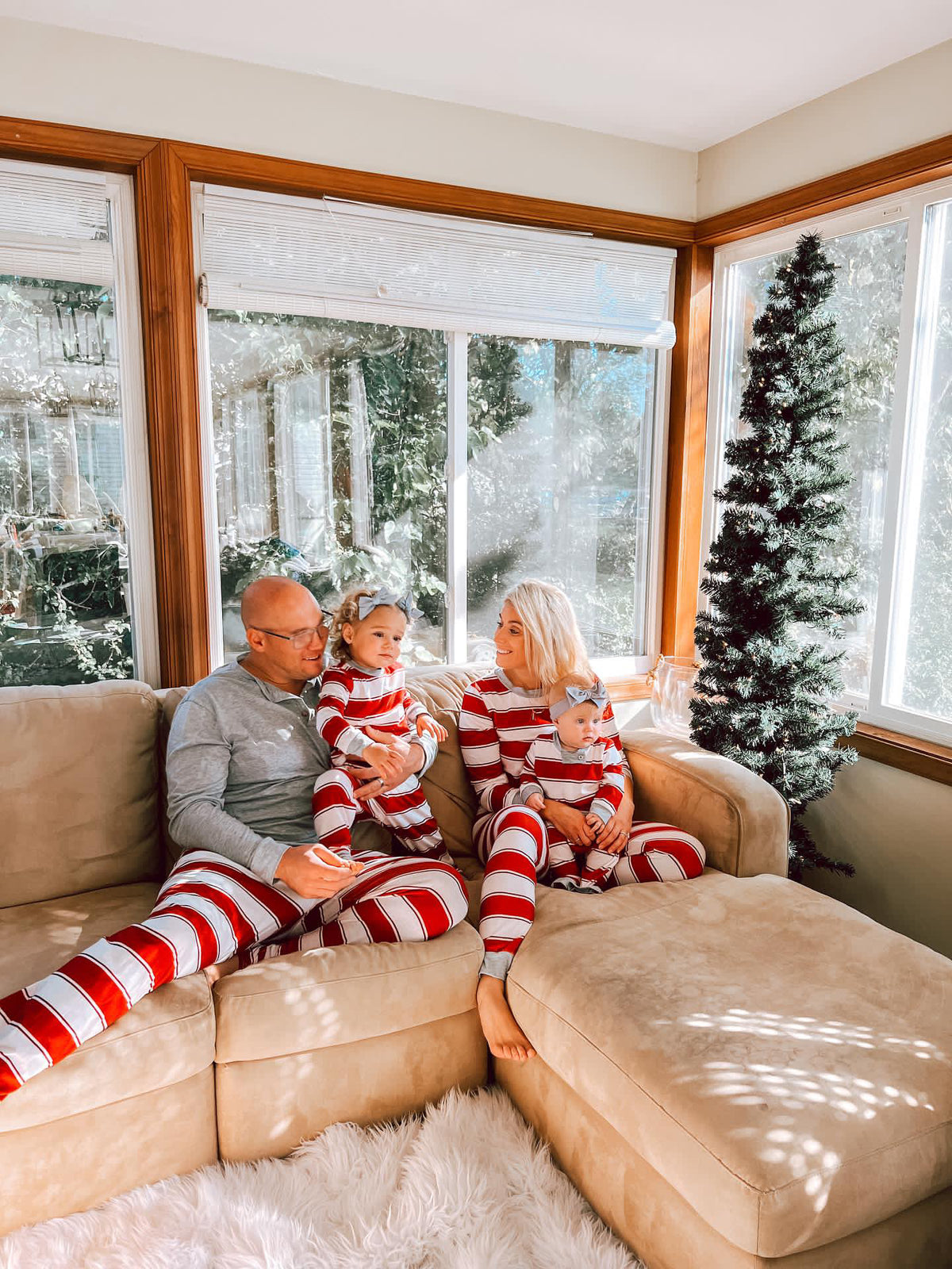Pleasure Stripe-Family Matching Christmas Pajamas