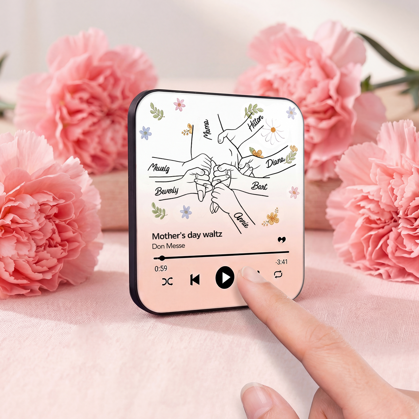 Personalised Hand-in-Hand Music Fridge Magnet | Mother's Day Gifts