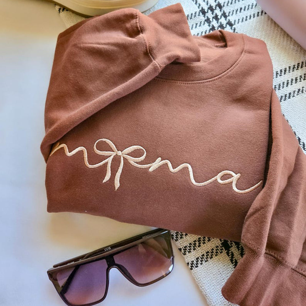 Custom "Bow Mama" Embroidered Sweaters | Mother's Day Gifts