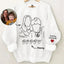 Custom Photo Outline Embroidered Sweatshirt with Sign Language | Mother's Day Gift