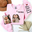 Personalized Photo Custom Embroidered Kids Names Sweatshirt for Mother’s Day Gift