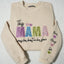 Custom Mama/Mom "Wear Heart on Her Sleeve" Sequin Sweatshirt with Kids' Names | Mother's Day Gifts