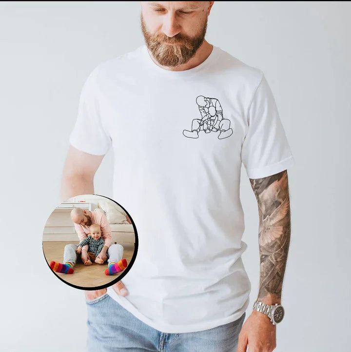 Custom Embroidered Photo Portrait Sweatshirt Gift for papà,papá,pai