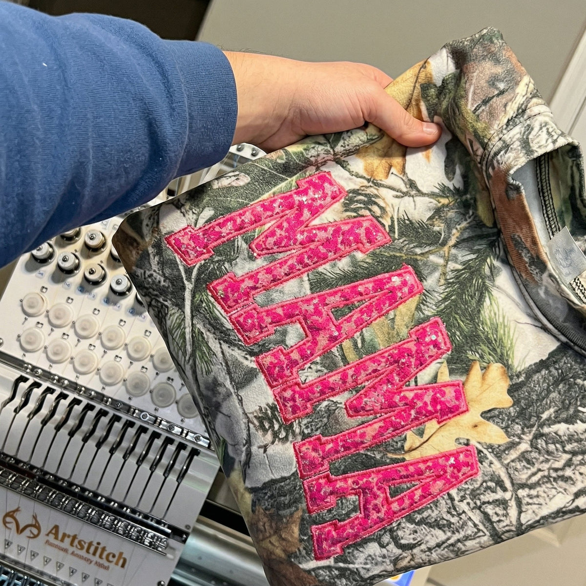 Custom Sequin MAMA Sweatshirt Personalized Glitter Letters Vintage Style Mother’s Day Gift for Mom