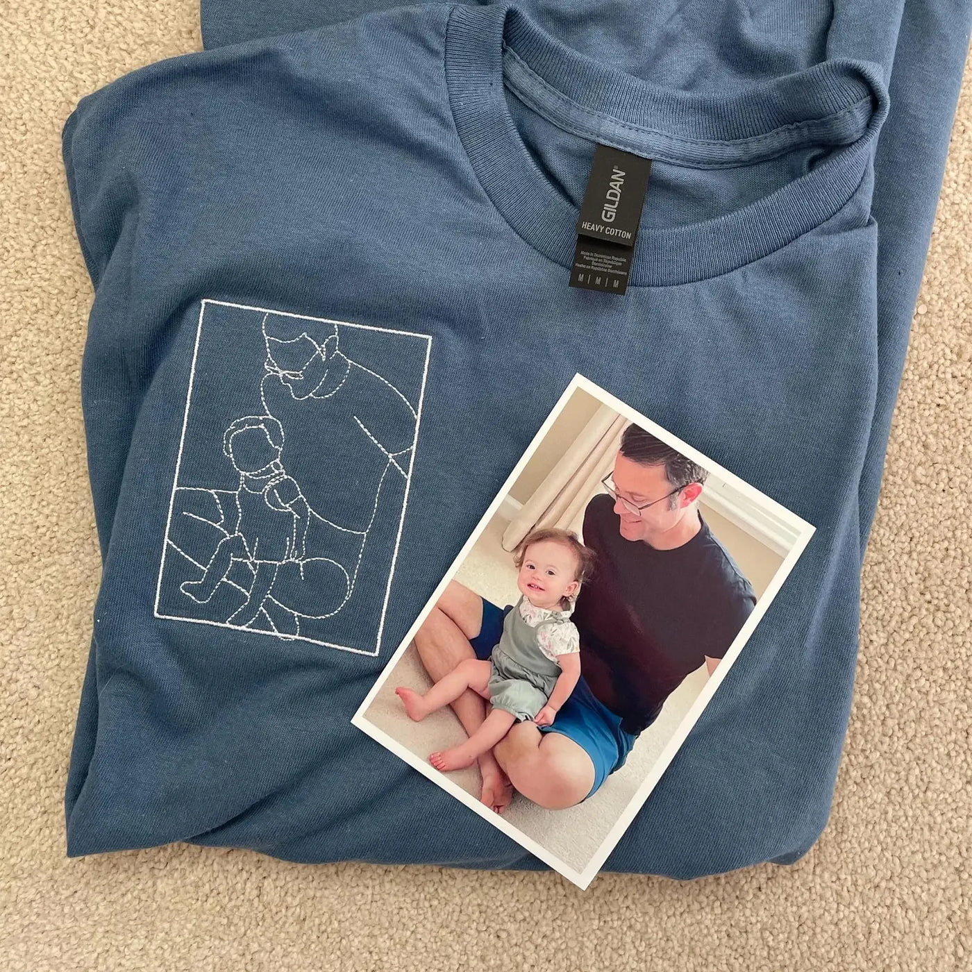 Custom Embroidered Photo Portrait Sweatshirt Gift for papà,papá,pai