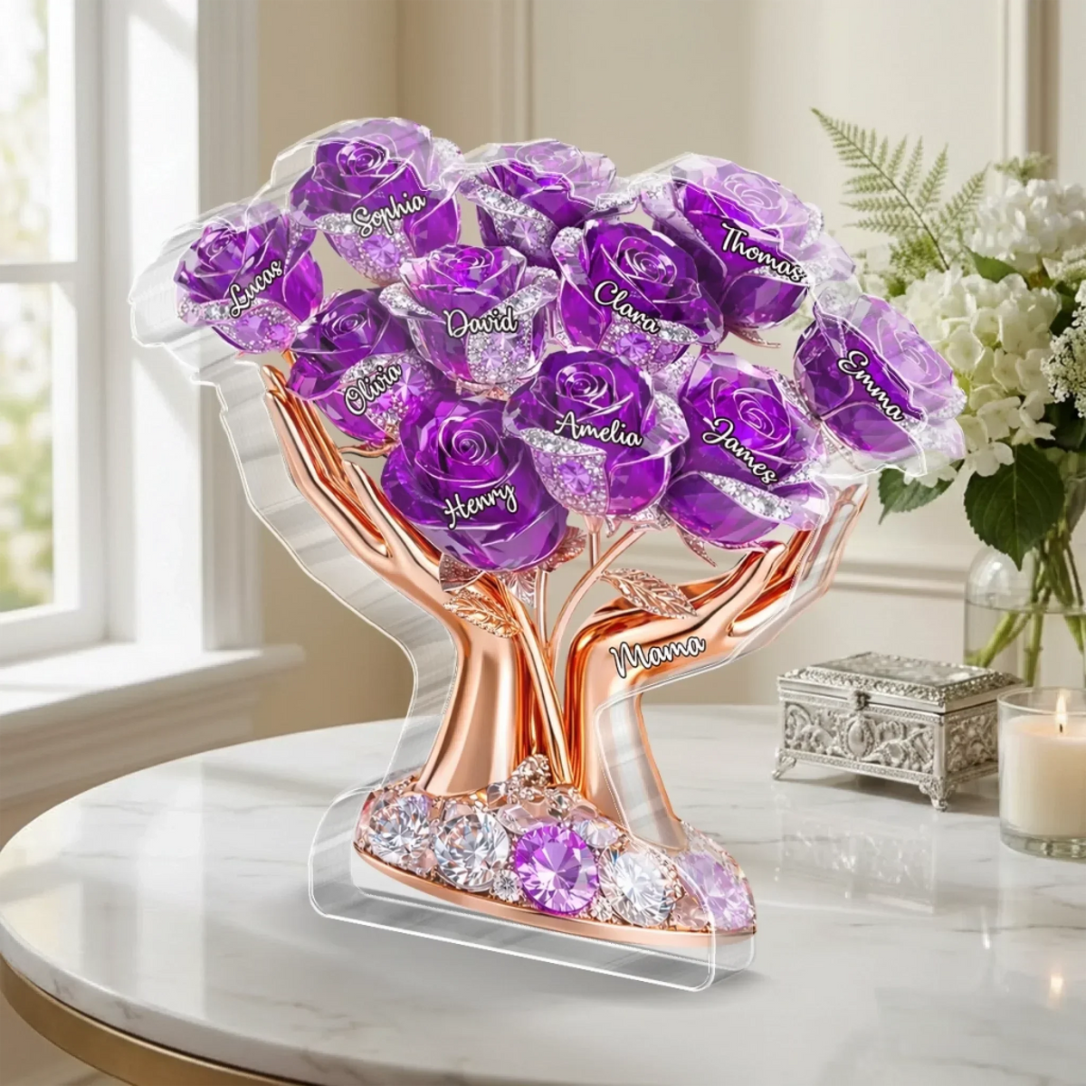 Custom Bouquet Acrylic Plaque - Personalized Mother's Day Gifts For Mom, Grandma