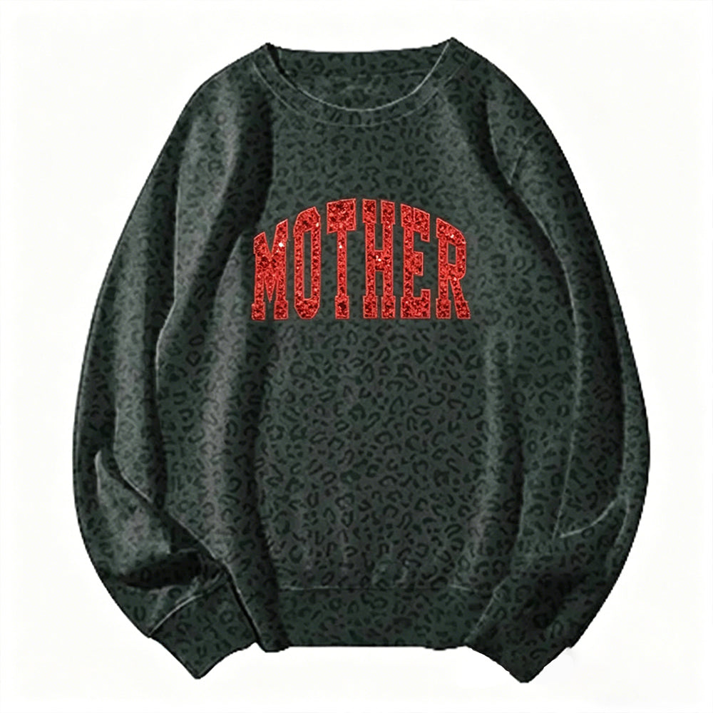 Custom Sequin MAMA Camo Sweatshirt Embroidered Sequin T-Shirt Hoodie | Mother's Day Gift