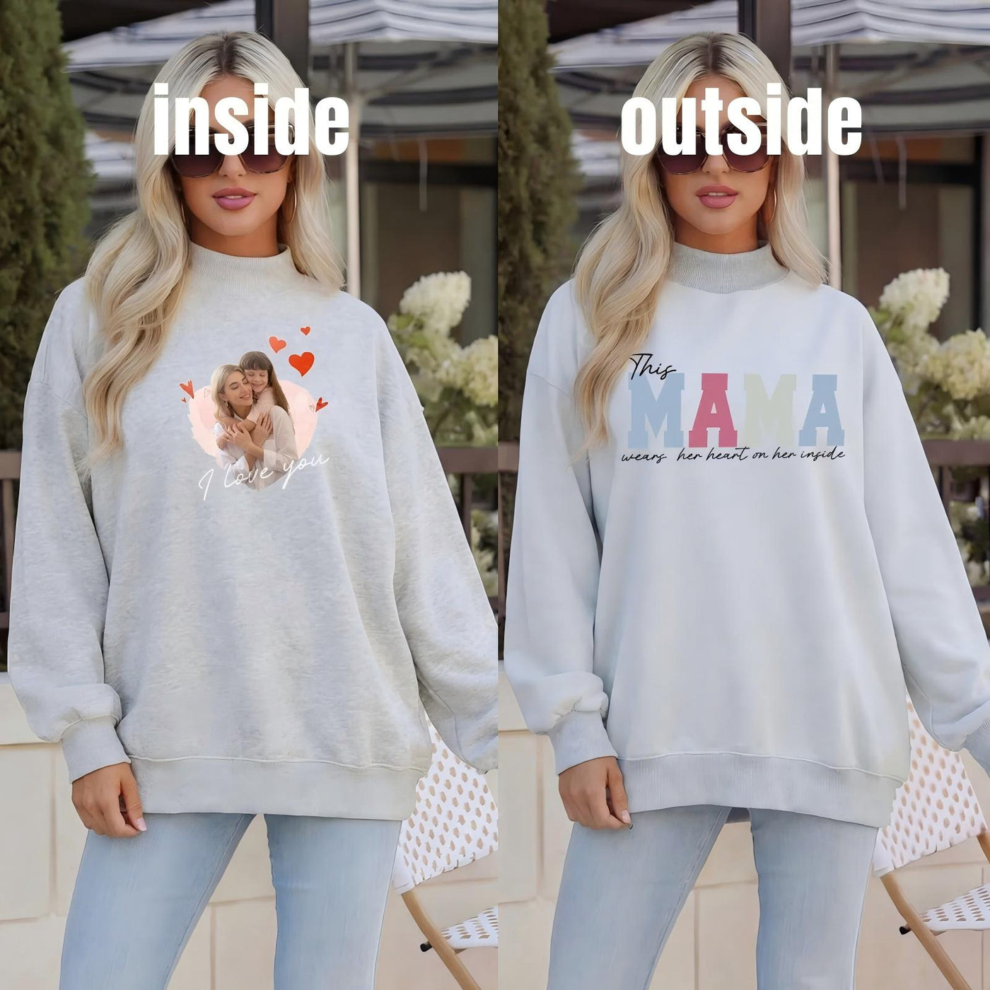 Wear Your Heart on the Inside – Custom Mama Reversible Sweatshirt |Mother's Day Gift