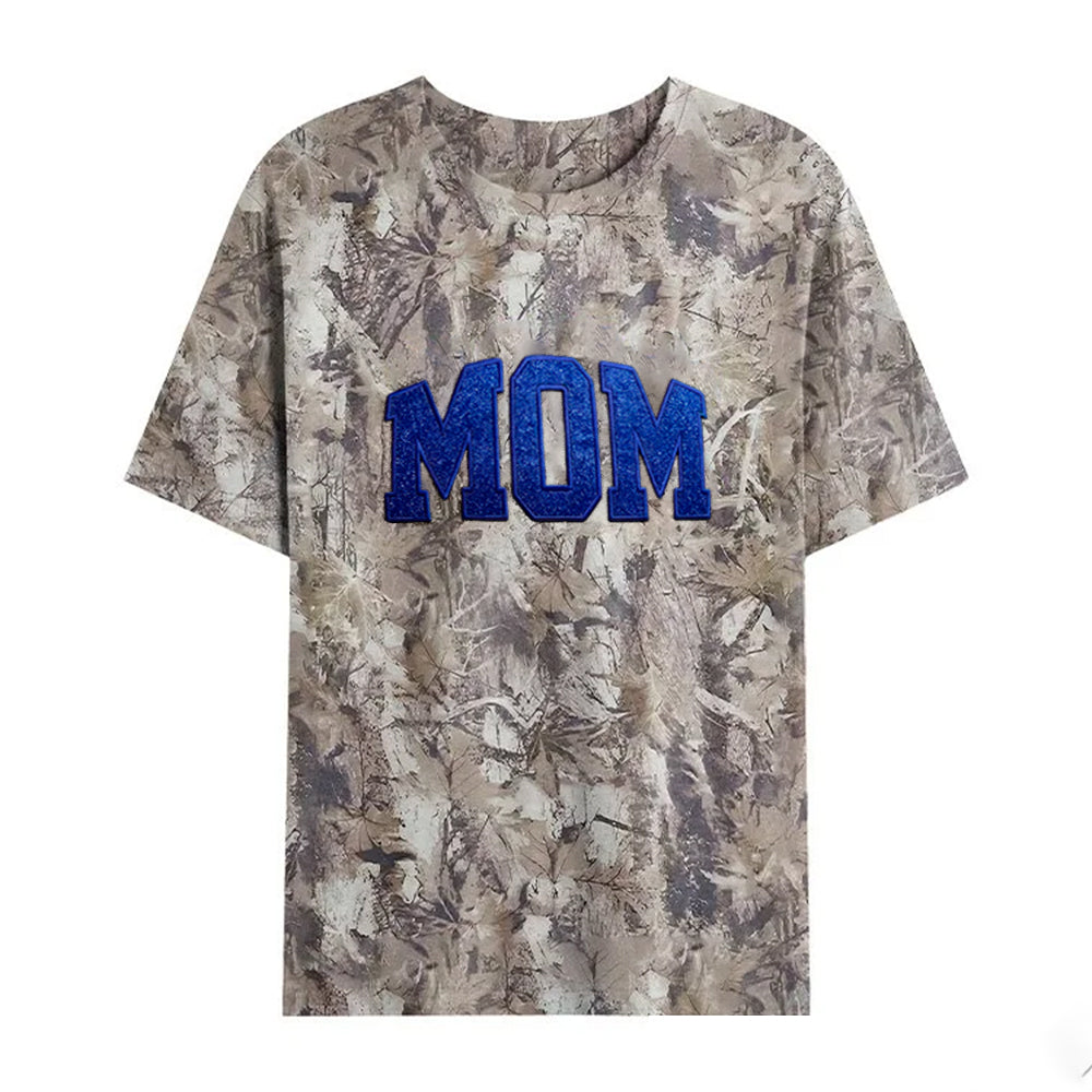 Personalized Custom Glitter Embroidered MAMA Camo Sweatshirt T-Shirt | Mother's Day Gift