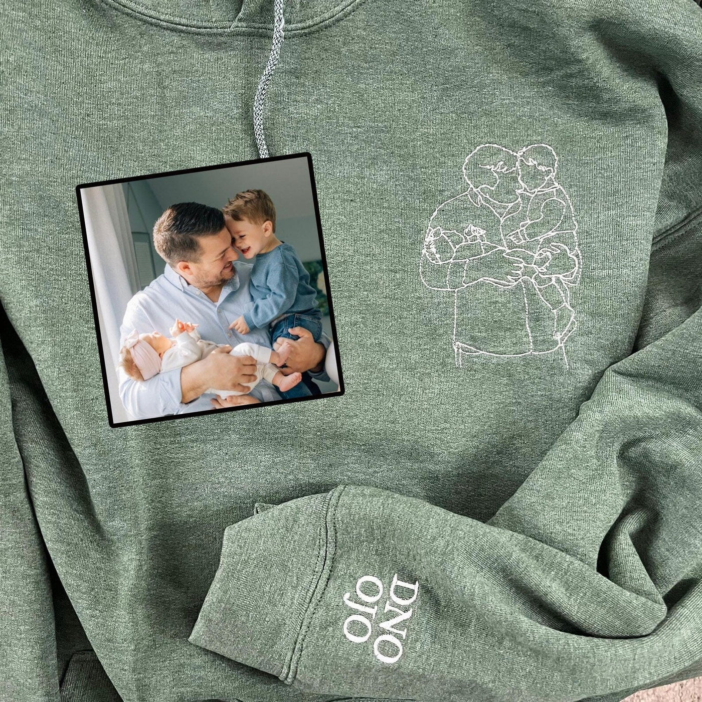 Custom Embroidered Photo Portrait Sweatshirt Gift for papà,papá,pai