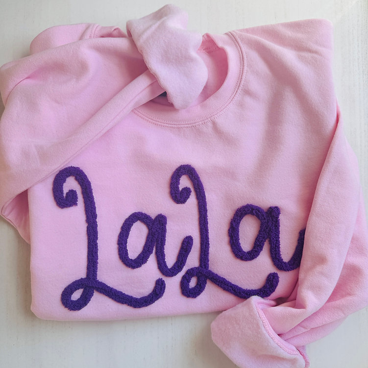 Custom Gigi Honey Name Chenille Yarn Embroidered Sweatshirt