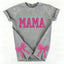 Custom Trendy and Cute Mama Embroidered Glitter Side Bow Washed Sweatshirt | Mother's Day Gift
