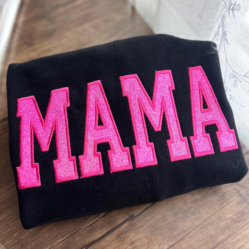 Custom Viral Side Bow Glitter MAMA Sweatshirt | Mother's Day Gifts