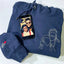 Custom Parent-Child Photo Outline Embroidered Sweatshirt - Surprise Mother's Day gift