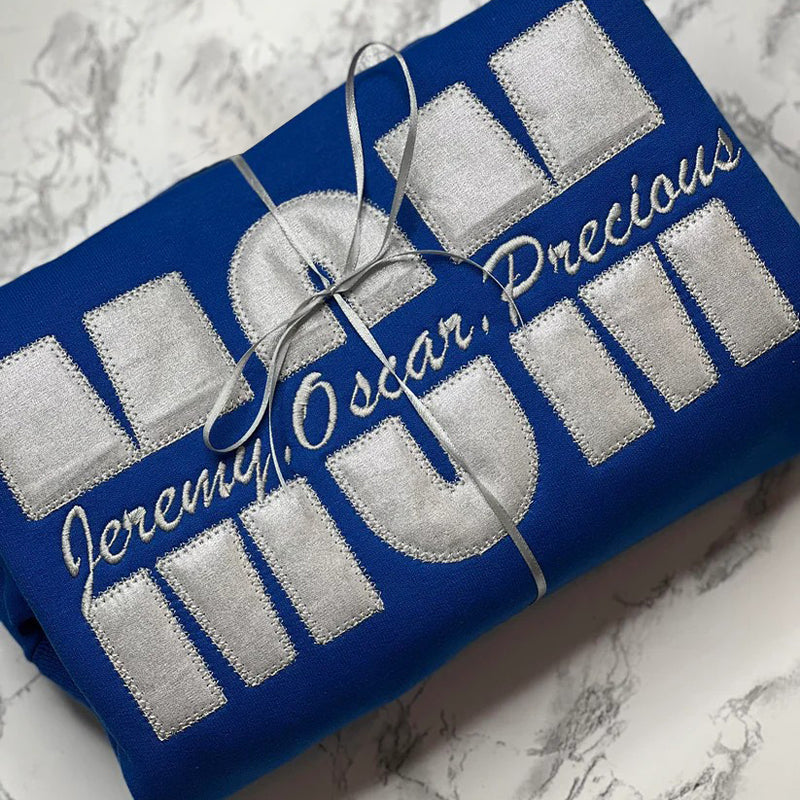 Custom Personalized Embroidered Sequin Mom Sweatshirt
