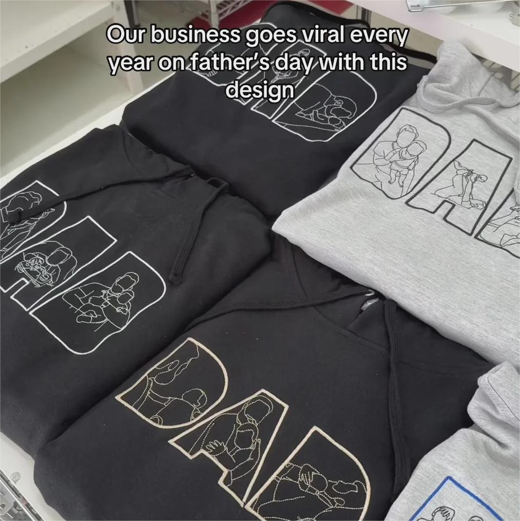 Custom Papa,Dad Ever -Embroidered Sweatshirt For Father's Day - Gifts for Dad, Papa, Daddy and Grandpa
