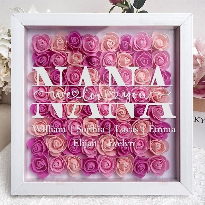 Mum We Love You - Personalized Flower Shadow Box | Mother’s Day gift