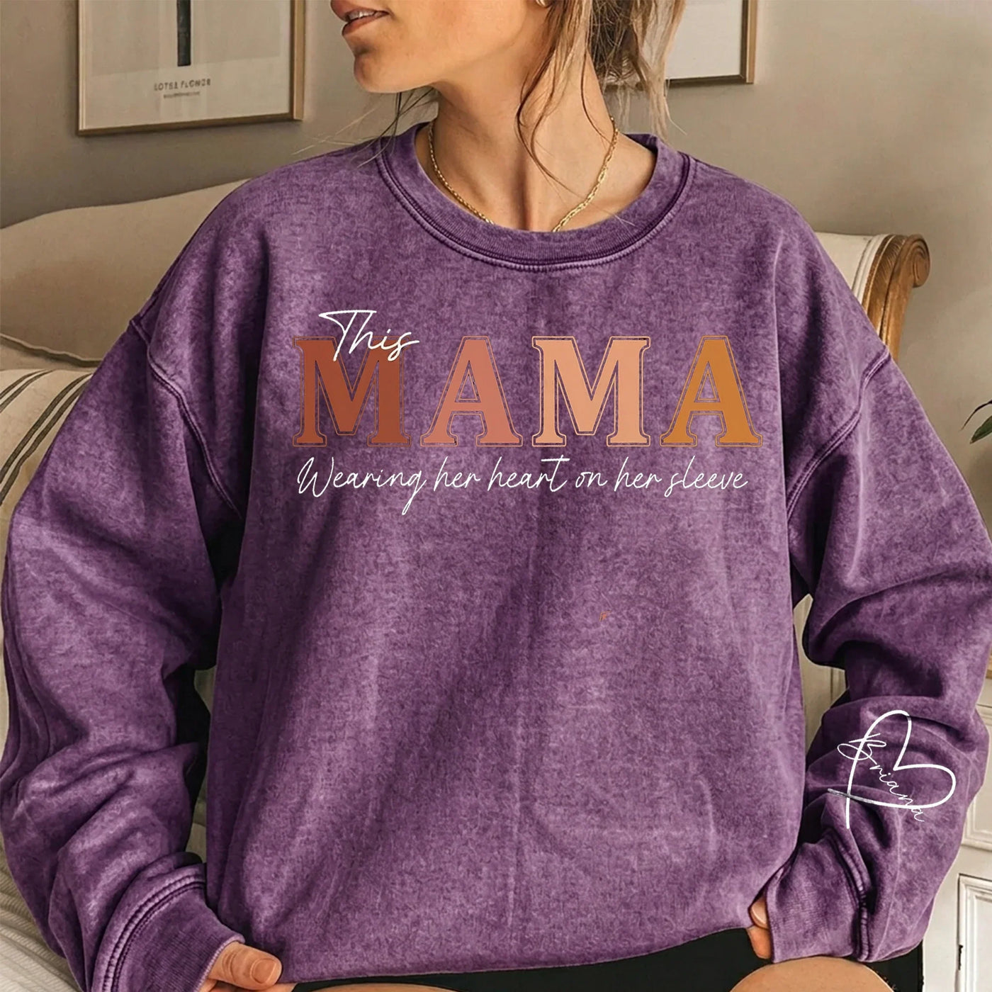 Wear Your Heart on Your Sleeve – Personalized Mama Washed Sweatshirt with Kids’ Names
