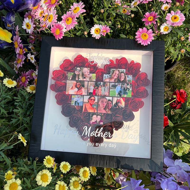 Personalized Mother's Day Photo Flower Shadow Box Gift