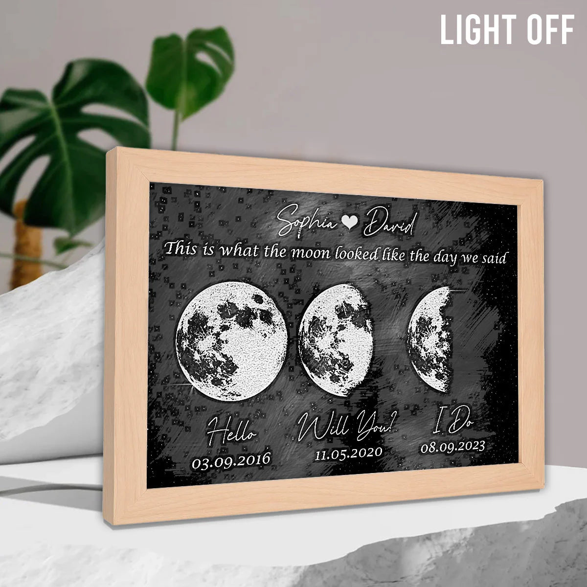 The Moon Look Like This - Personalized Light Photo Frame-Gift for Mom,Family