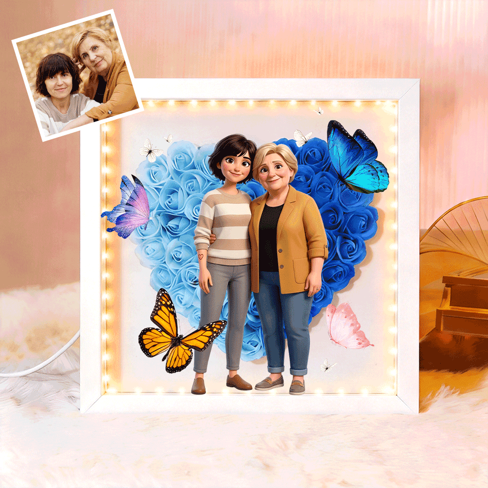 Personalized Butterfly Photo, Flower Shadow Boxgift For Mother's Day