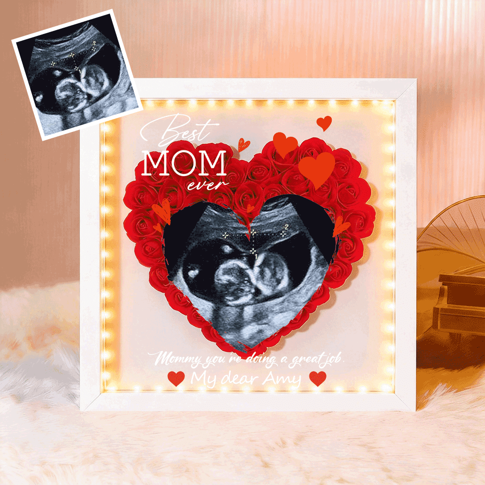 Custom Baby's First Photo Photo Box, A Mother's Day Gift For New Mothers Featuring Baby Ultrasound Photos