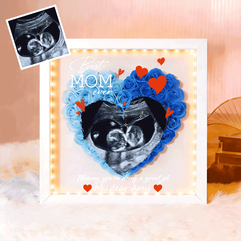 Custom Baby's First Photo Photo Box, A Mother's Day Gift For New Mothers Featuring Baby Ultrasound Photos