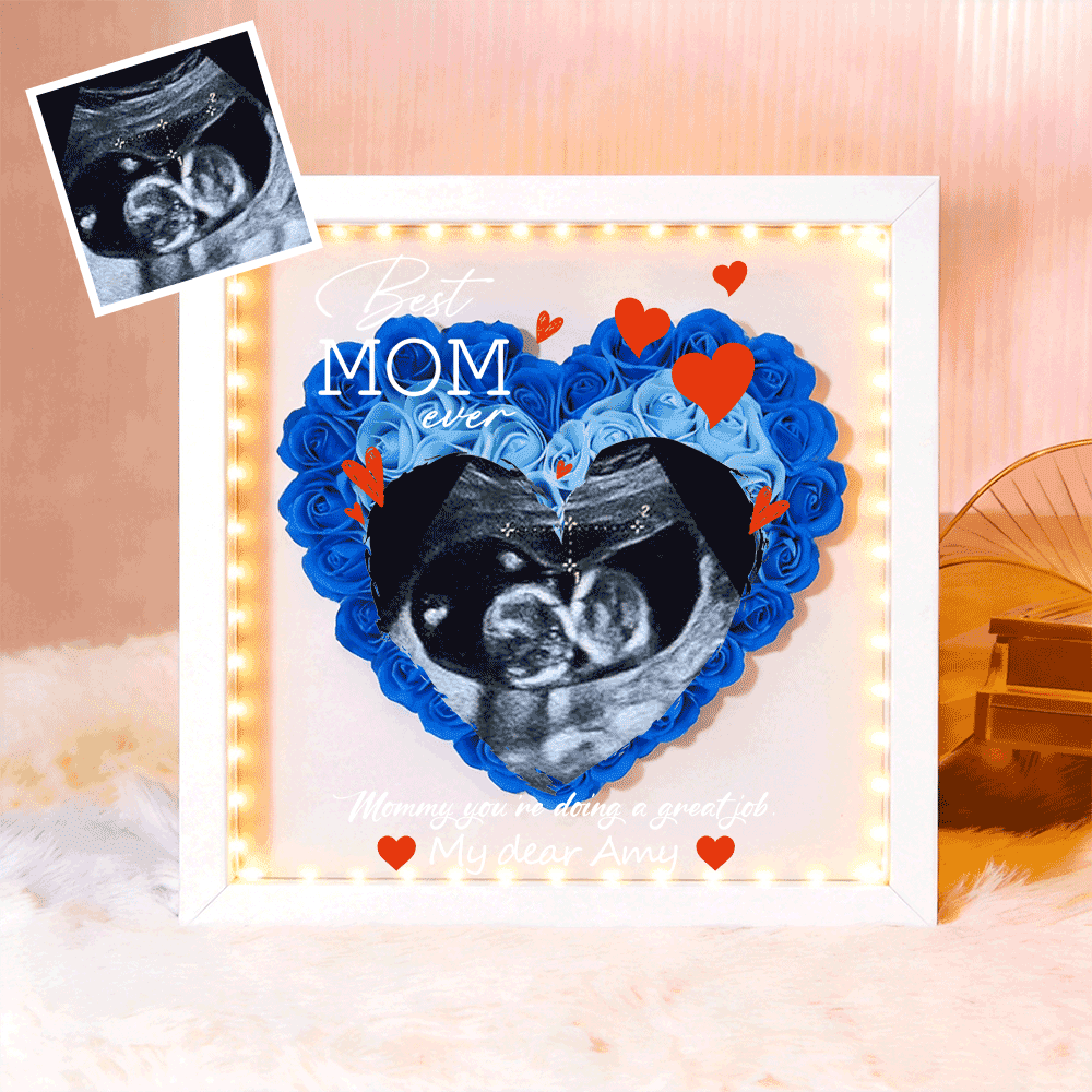 Custom Baby's First Photo Photo Box, A Mother's Day Gift For New Mothers Featuring Baby Ultrasound Photos