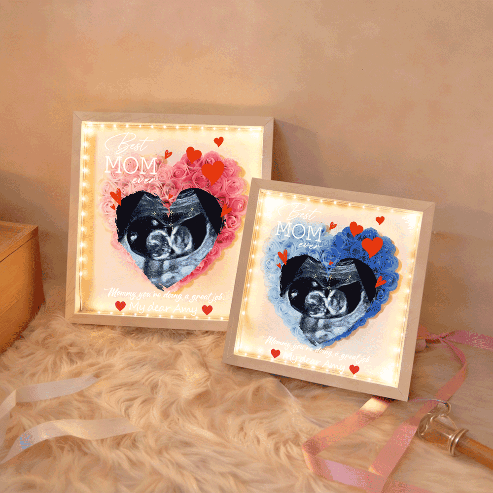 Custom Baby's First Photo Photo Box, A Mother's Day Gift For New Mothers Featuring Baby Ultrasound Photos
