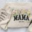 Personalized Sweatshirt Embroidered Colorful Flowers with Custom Names Perfect Gift for Mother's Day