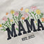 Personalized Sweatshirt Embroidered Colorful Flowers with Custom Names Perfect Gift for Mother's Day