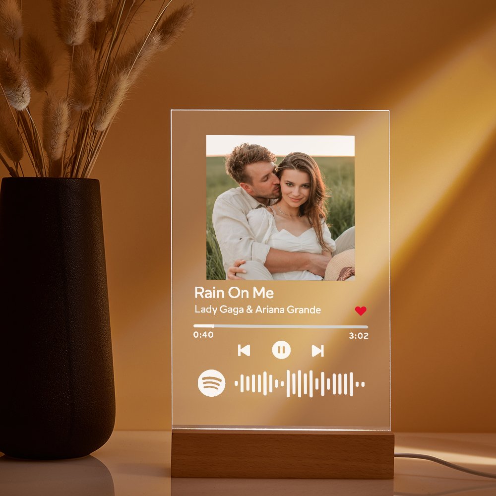 Customizable Photo Music Plaque Night Light | Mother's Day Gifts