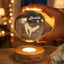 Holding Mommy's Hand and I Love You - Child's Name Lamp, Crystal 3D Ball Lamp