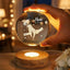 Holding Mommy's Hand and I Love You - Child's Name Lamp, Crystal 3D Ball Lamp