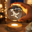 Holding Mommy's Hand and I Love You - Child's Name Lamp, Crystal 3D Ball Lamp