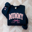 Mom glitter embroidered T-shirt&sweatshirt mother day/personalized year.