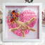 (with Ring & Manicure)Personalized Mommy Holding Hands Shadow Box with Ring & Manicure – Custom Kids Names Floral Heart Frame, Mother’s Day Gift