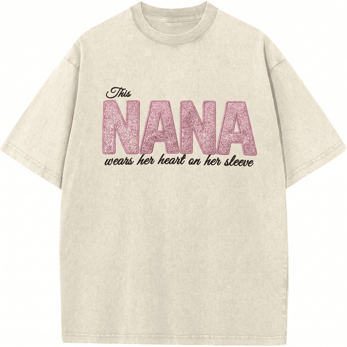Custom Mama Glitter Embroidered Washed Sweatshirt with Kids' Names | Mother's Day Gift