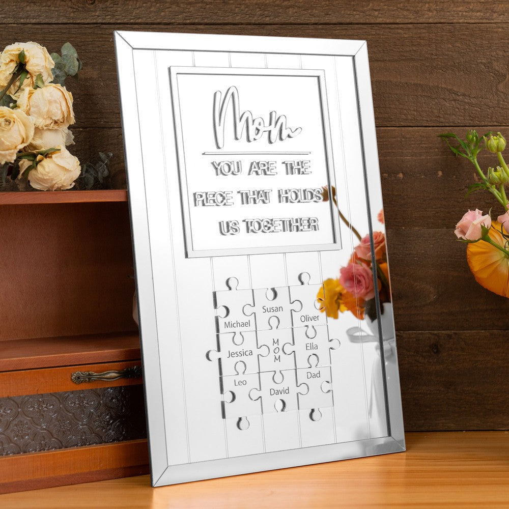 Custom Mom Puzzle Sign Mother's Day Gift from Kids Engraved Sign Piece