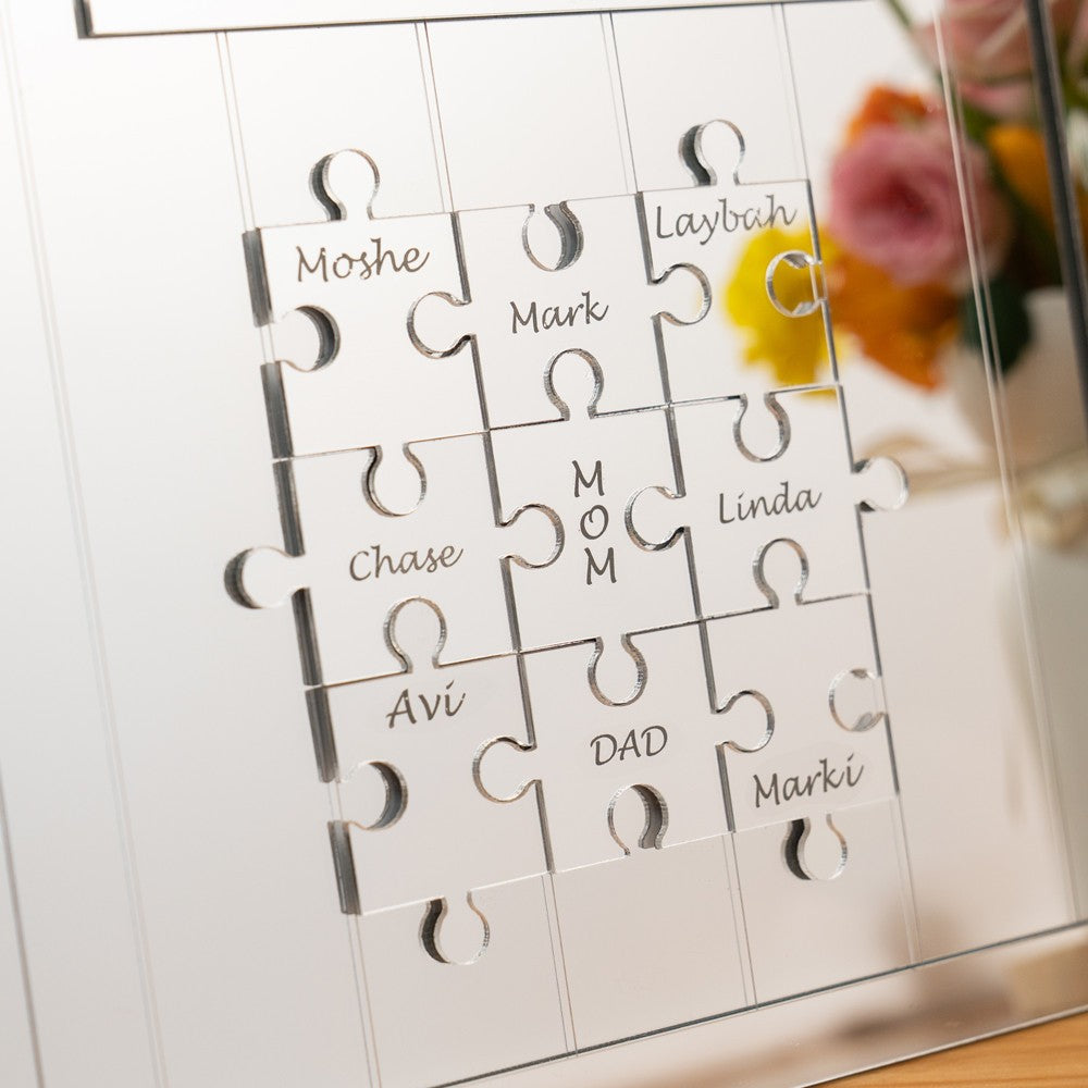 Custom Mom Puzzle Sign Mother's Day Gift from Kids Engraved Sign Piece