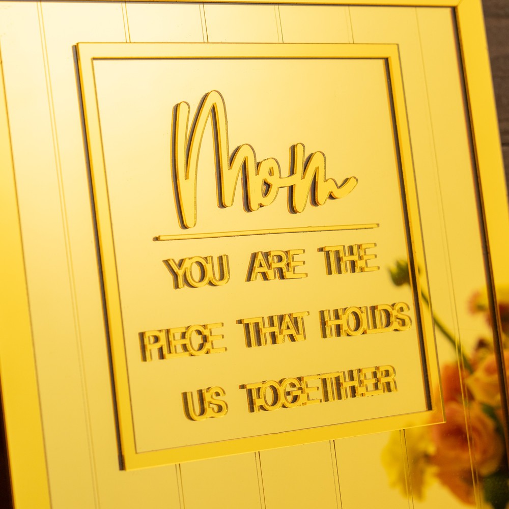 Custom Mom Puzzle Sign Mother's Day Gift from Kids Engraved Sign Piece