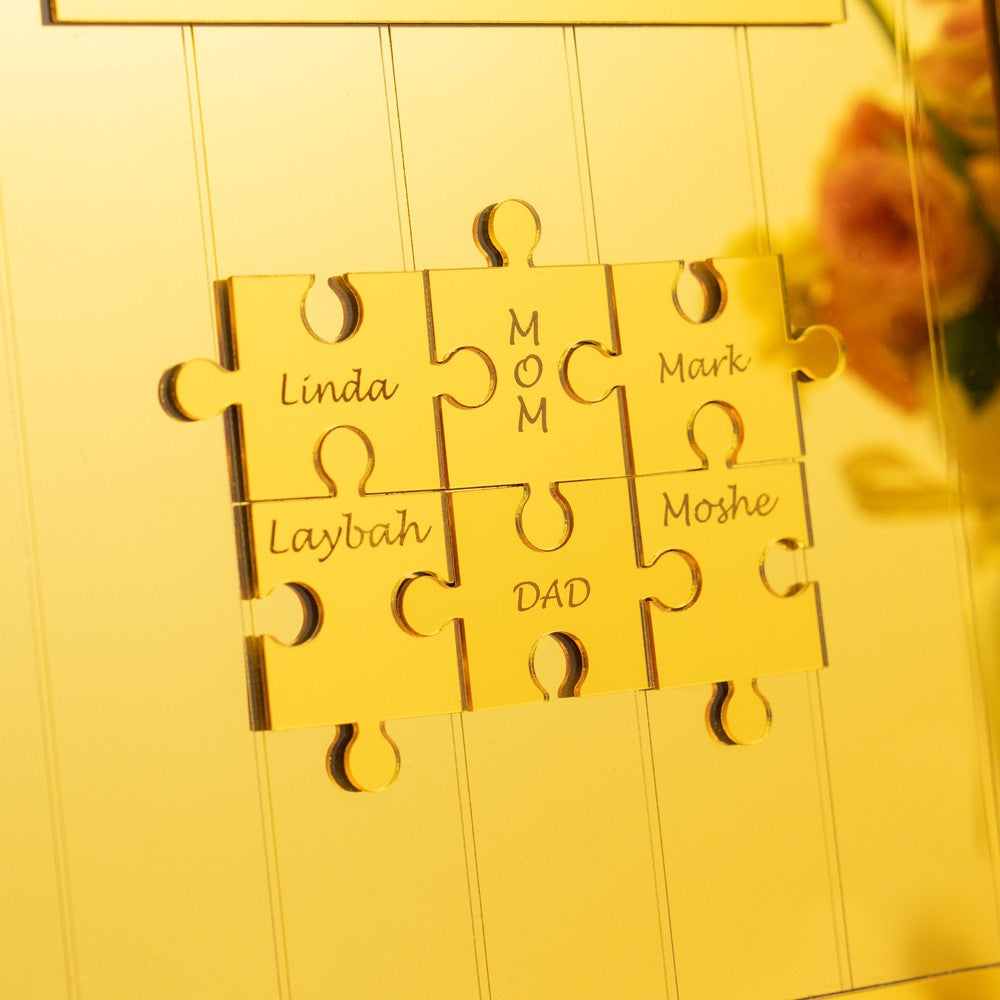 Custom Mom Puzzle Sign Mother's Day Gift from Kids Engraved Sign Piece