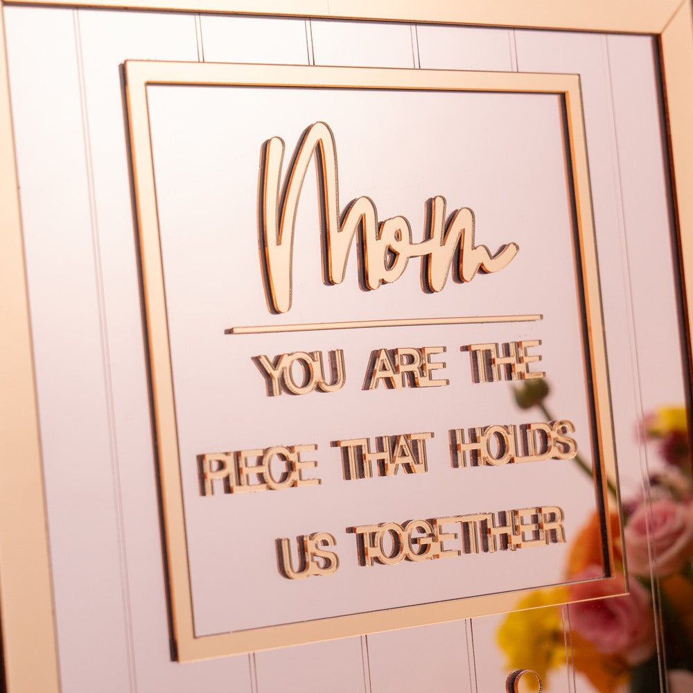 Custom Mom Puzzle Sign Mother's Day Gift from Kids Engraved Sign Piece