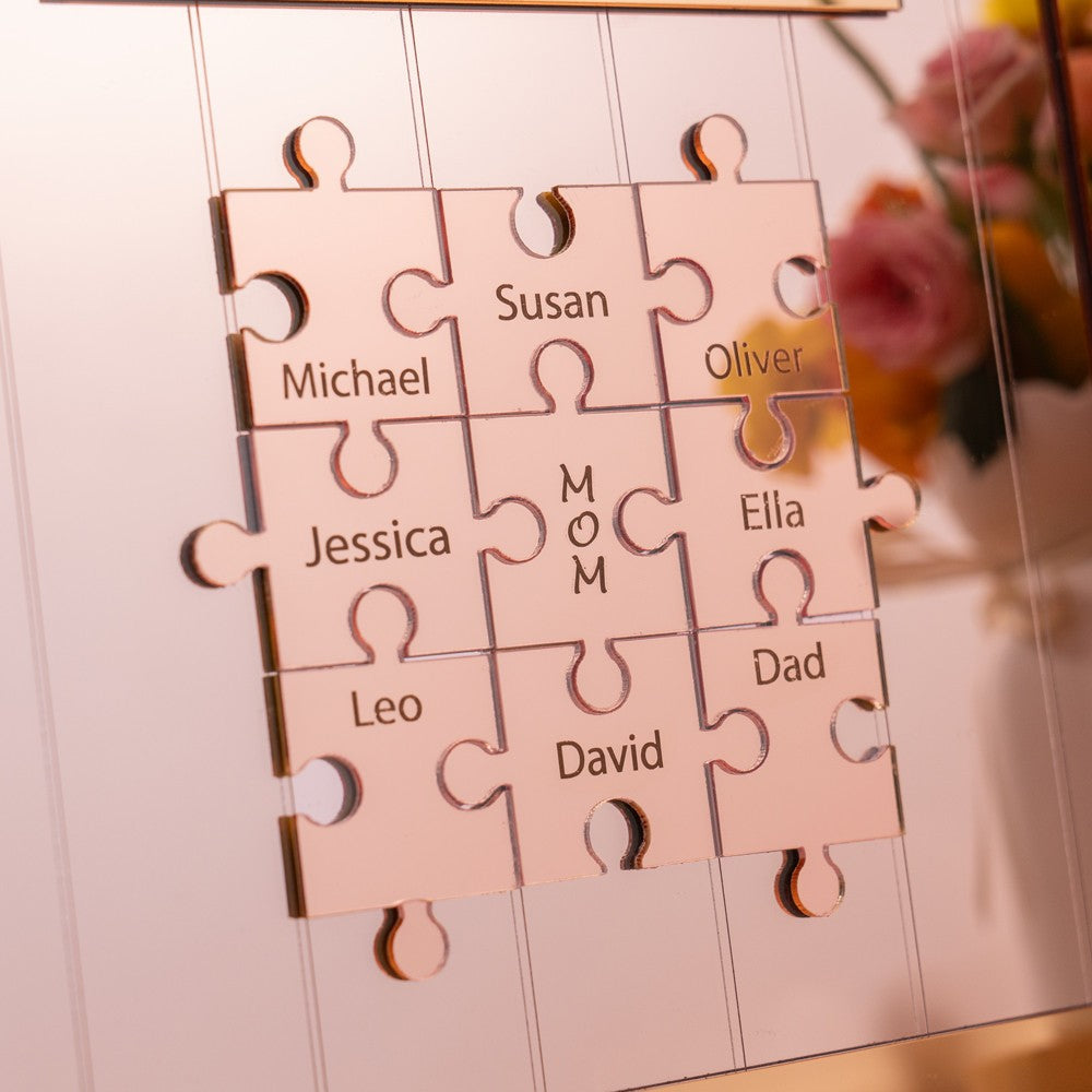 Custom Mom Puzzle Sign Mother's Day Gift from Kids Engraved Sign Piece