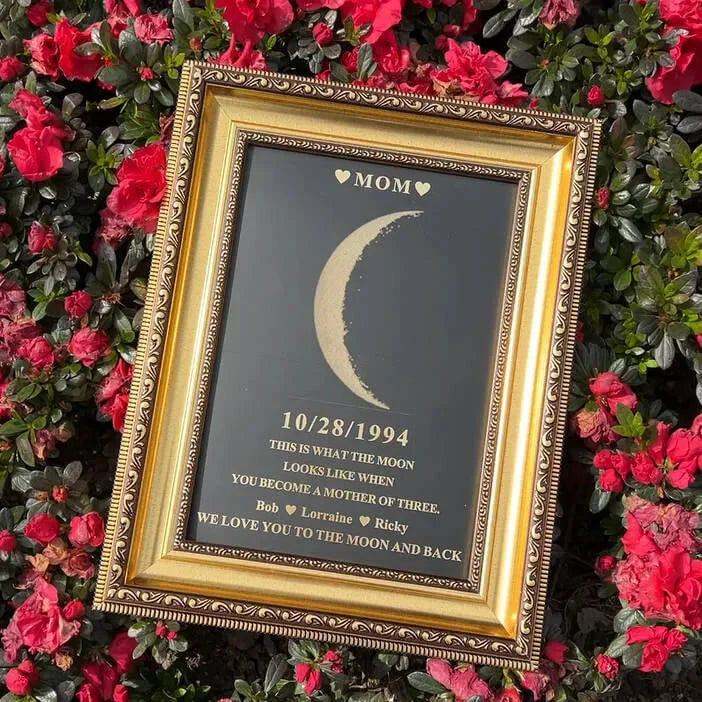 Custom Moon Phase With Custom Text - Commemorative Gift for Mom