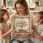 Personalized Mom Family Tree With Kids' Names Birth Years LED Light Shadow Box Wooden Ornament